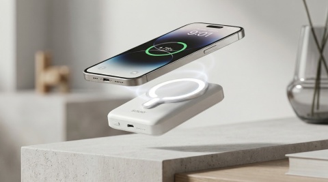 POWERBANK 10000 mAh, biały, magnetyczny BA-13