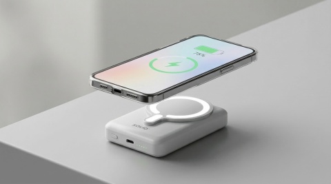 POWERBANK 10000 mAh, biały, magnetyczny BA-13