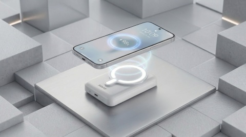 POWERBANK 10000 mAh, biały, magnetyczny BA-13