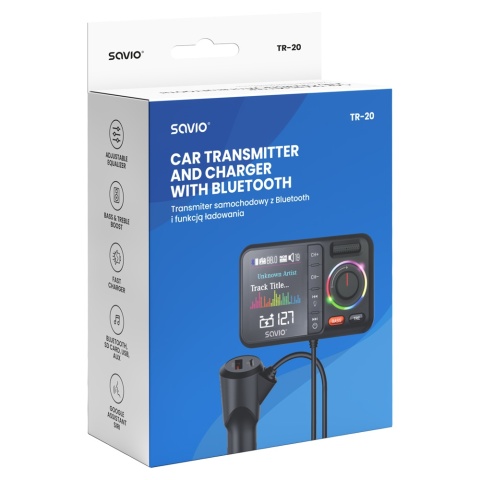 Transmiter FM z Bluetooth i ładowarką PD TR-20