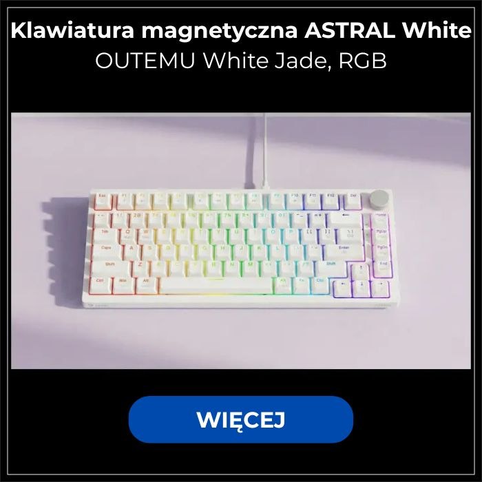 klawiatura gamingowa magnetyczna astral white rgb