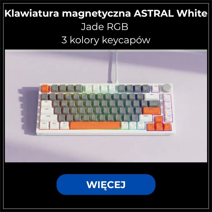 klawiatura gamingowa magnetyczna astral biała rgb