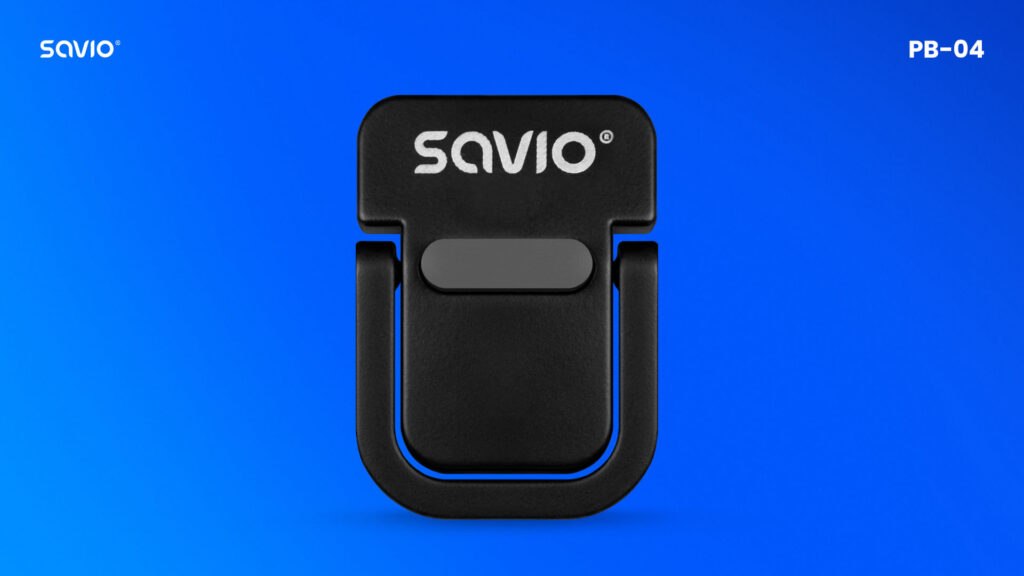 Stopki pod laptopa czarne PB-04 na niebieskim tle